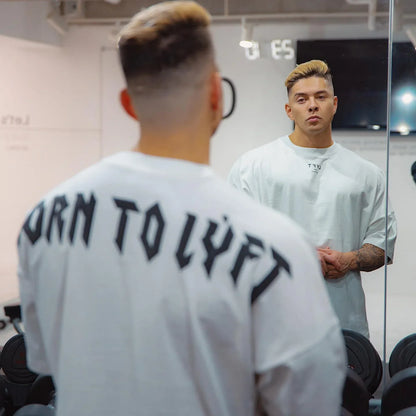 Coupe ample hommes été automne sport T-Shirt Fitness basket-ball à manches courtes élastique haut décontracté en Style coréen grande taille