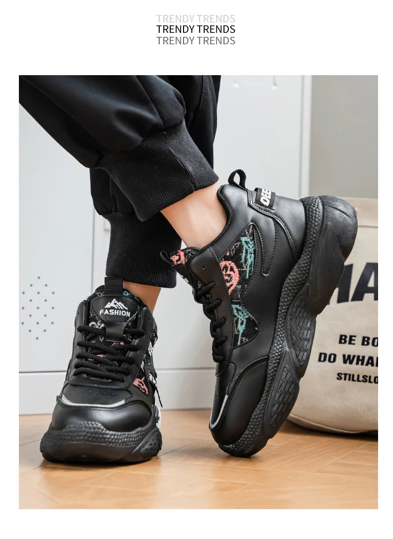 Chaussures de marche pour hommes, baskets montantes à semelle épaisse, antidérapantes, confortables, décontractées, tendance, Skateboard, nouvelle collection 2025