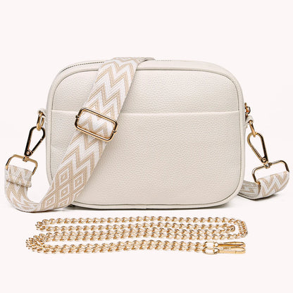 Sac à bandoulière en cuir pour femme, sac à bandoulière avec 2 sangles, sacs à main simples et solides, design de marque, mode