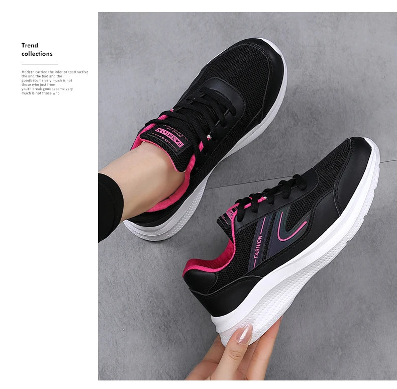 Chaussures de sport légères pour femmes, chaussures de course pour étudiants, non ald et absorbant les chocs, semelle souple pour mère, printemps et été