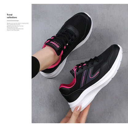 Chaussures de sport légères pour femmes, chaussures de course pour étudiants, non ald et absorbant les chocs, semelle souple pour mère, printemps et été