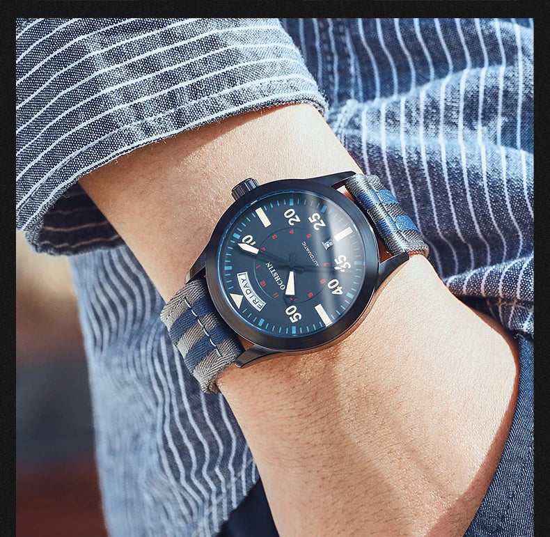 OCHSTIN hommes mode luxe mécanique automatique Date semaine montre couverture arrière transparente Design créatif avec cadran calendrier vert