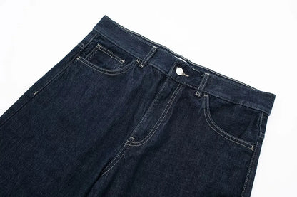 HH – costume en Denim Vintage pour femme, manteau à revers à manches longues et simple boutonnage + jean taille haute à jambes larges, ensemble de mode de rue, automne 2024