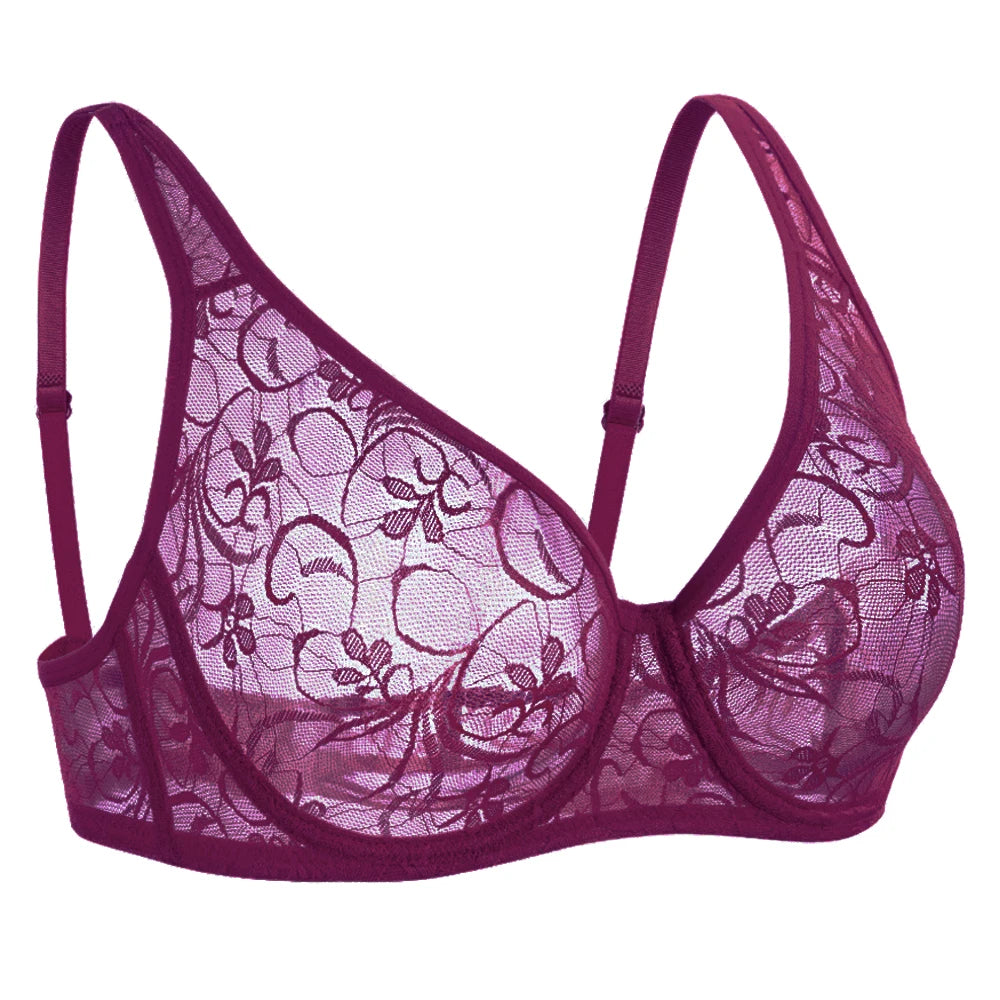 Sous-vêtements pour femmes dentelle soutiens-gorge à armatures BH évider broderie élégant décontracté Sexy Lingerie hauts grande taille brassière