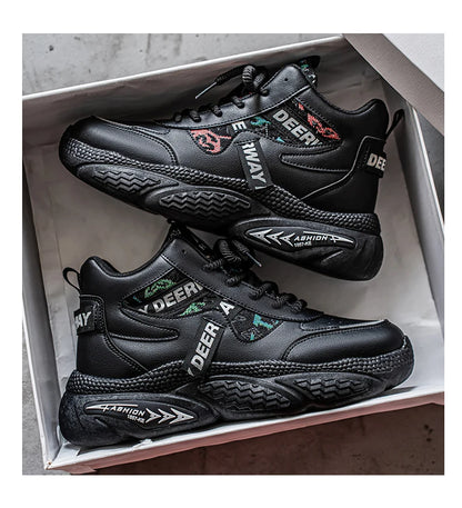 Chaussures de marche pour hommes, baskets montantes à semelle épaisse, antidérapantes, confortables, décontractées, tendance, Skateboard, nouvelle collection 2025