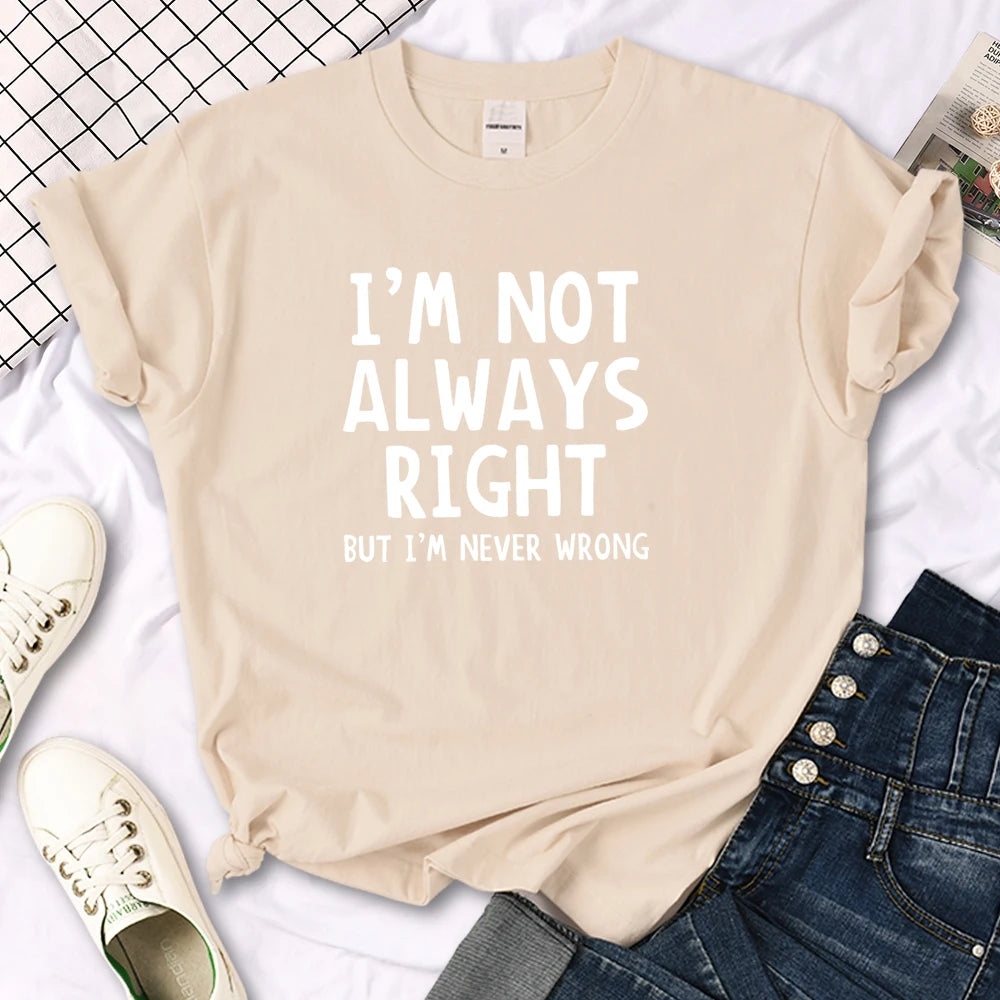 T-shirt col rond femme, estival et décontracté, cool et intéressant avec lettres imprimées