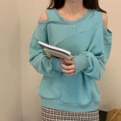 Femme T-shirt rouge Sexy vêtements ample haut uni pour les femmes épaules nues 2025 vieux Simple pas cher T-shirt élégant Original Xxl Emo T-shirt