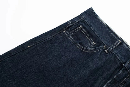 HH – costume en Denim Vintage pour femme, manteau à revers à manches longues et simple boutonnage + jean taille haute à jambes larges, ensemble de mode de rue, automne 2024