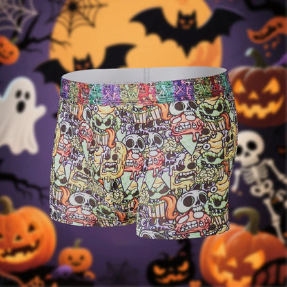 FARDLY 3 pièces cadeau d'Halloween pour hommes Boxer pour hommes sous-vêtements doux et respirants caleçons extensibles confortables