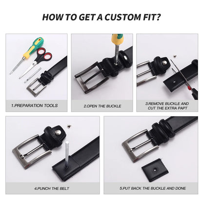 Ceintures en cuir à boucle ardillon pour hommes