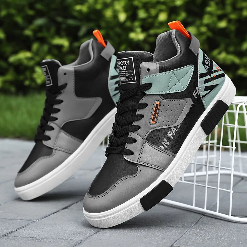 Chaussures de skate pour hommes 46 baskets montantes décontractées chaussures de rue respirantes chaussures plates noires chaussures de marche Chaussure Homme