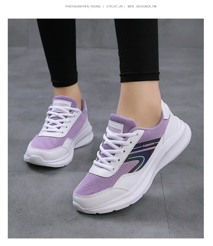 Chaussures de sport légères pour femmes, chaussures de course pour étudiants, non ald et absorbant les chocs, semelle souple pour mère, printemps et été