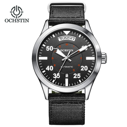 OCHSTIN hommes mode luxe mécanique automatique Date semaine montre couverture arrière transparente Design créatif avec cadran calendrier vert