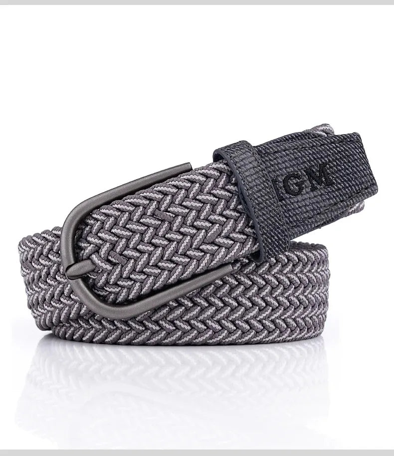 Ceinture en toile tissée pour hommes, tout élastique, extensible, pour garçons, jeunes pantalons polyvalents, Jeans, ceinture à la mode boutonnée