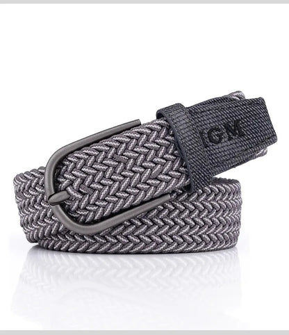 Ceinture en toile tissée pour hommes, tout élastique, extensible, pour garçons, jeunes pantalons polyvalents, Jeans, ceinture à la mode boutonnée