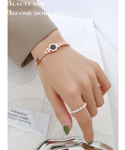 Femme Bijoux plaqué or 18 carats acier chirurgical retour à Rome amour lettre Bracelet chiffre romain Bracelet