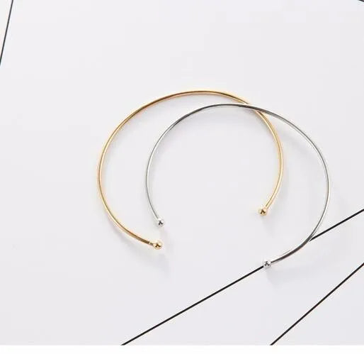Bracelet à Manchette Ouverte pour Femme et Fille, Bijoux Simples, Minimaliste, Harajuku, Cadeau, Nouvelle Mode, L187