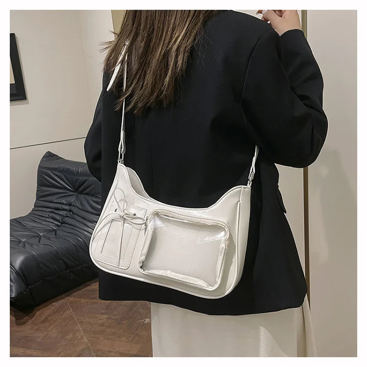 Sac à bandoulière transparent pour femme, sac à main preppy pour femme, sac à bandoulière scolaire, sac à main pour femme, designer japonais, Y2K, lancé Harajuku, coréen, Ita