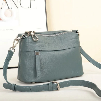 Sac à bandoulière en cuir de vachette pour femme, couche de tête, grande capacité, multi-compartiments, décontracté, sac à ati elles pratique, initié