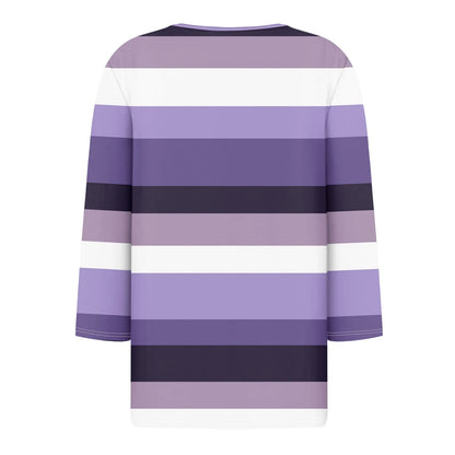 Pull décontracté à col en V pour femmes, manches 3/4, imprimé, été, délicat, 03/chemises, chemisiers