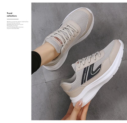 Chaussures de sport légères pour femmes, chaussures de course pour étudiants, non ald et absorbant les chocs, semelle souple pour mère, printemps et été