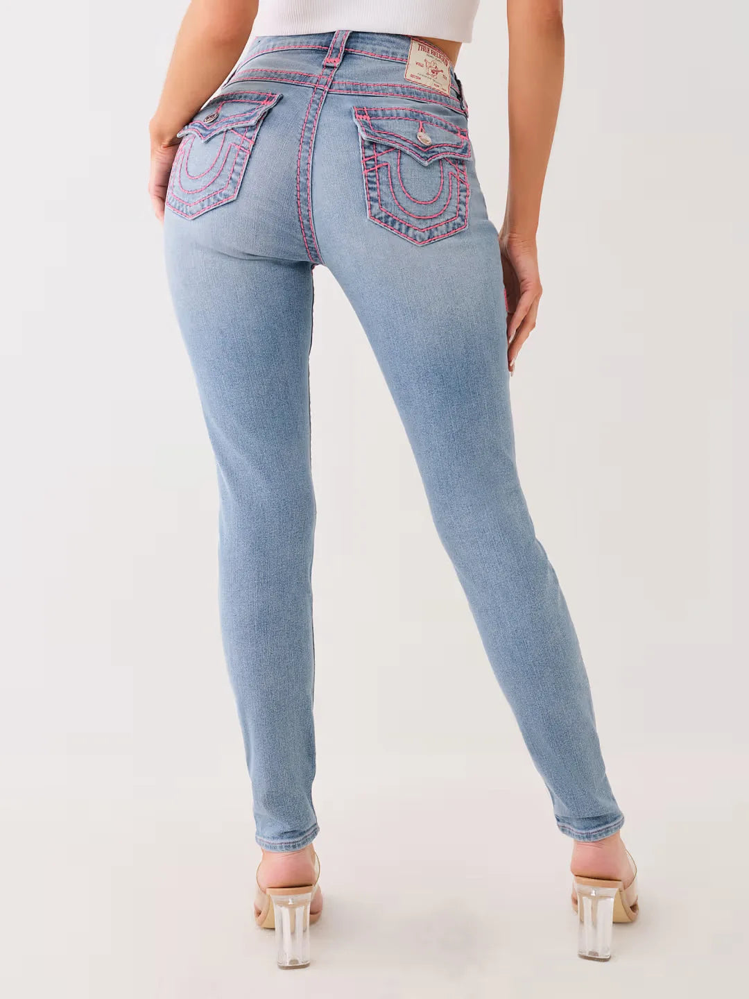 Jennie taille moyenne Super T Jean maigre broderie femmes Jean haute rue Sexy taille haute Jean femme décontracté serré lavé pantalon