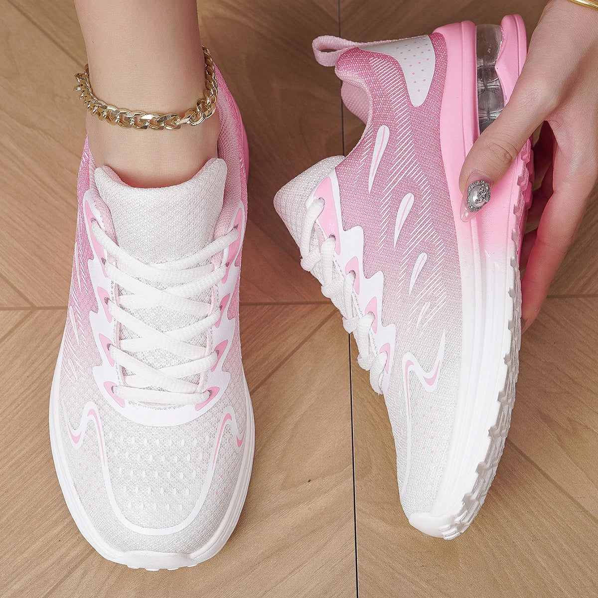 Encounaker-Chaussures de marche en maille à coussin d'air pour femmes, chaussures de sport respirantes, chaussures de tennis, mode