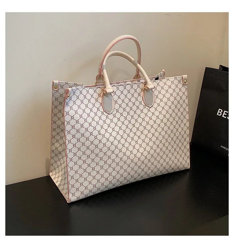 Sacs pour femmes de grande capacité en Europe et aux états-unis, sac à bandoulière rétro lettres classiques, sacs à main de banlieue en PU pour femmes