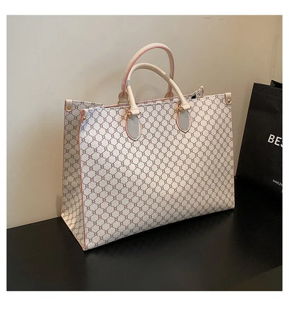 Sacs pour femmes de grande capacité en Europe et aux états-unis, sac à bandoulière rétro lettres classiques, sacs à main de banlieue en PU pour femmes