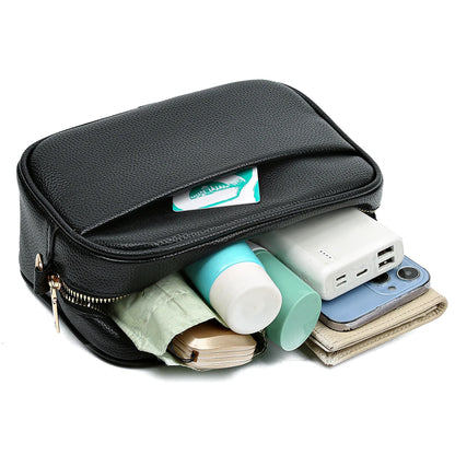 Sac à bandoulière en cuir pour femme, sac à bandoulière avec 2 sangles, sacs à main simples et solides, design de marque, mode