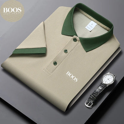 Polo d'été à manches courtes pour hommes, LOGO brodé, grande taille, T-shirt d'affaires en Nylon fin, respirant, de haute qualité