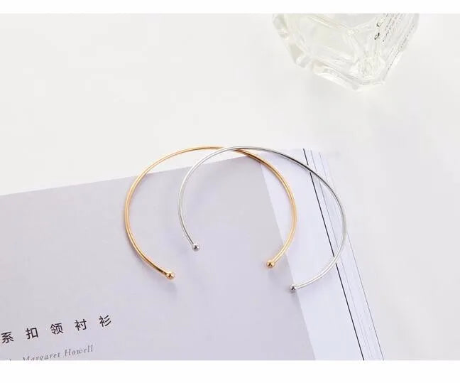 Bracelet à Manchette Ouverte pour Femme et Fille, Bijoux Simples, Minimaliste, Harajuku, Cadeau, Nouvelle Mode, L187