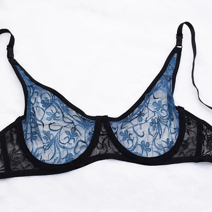 Sous-vêtements pour femmes dentelle soutiens-gorge à armatures BH évider broderie élégant décontracté Sexy Lingerie hauts grande taille brassière