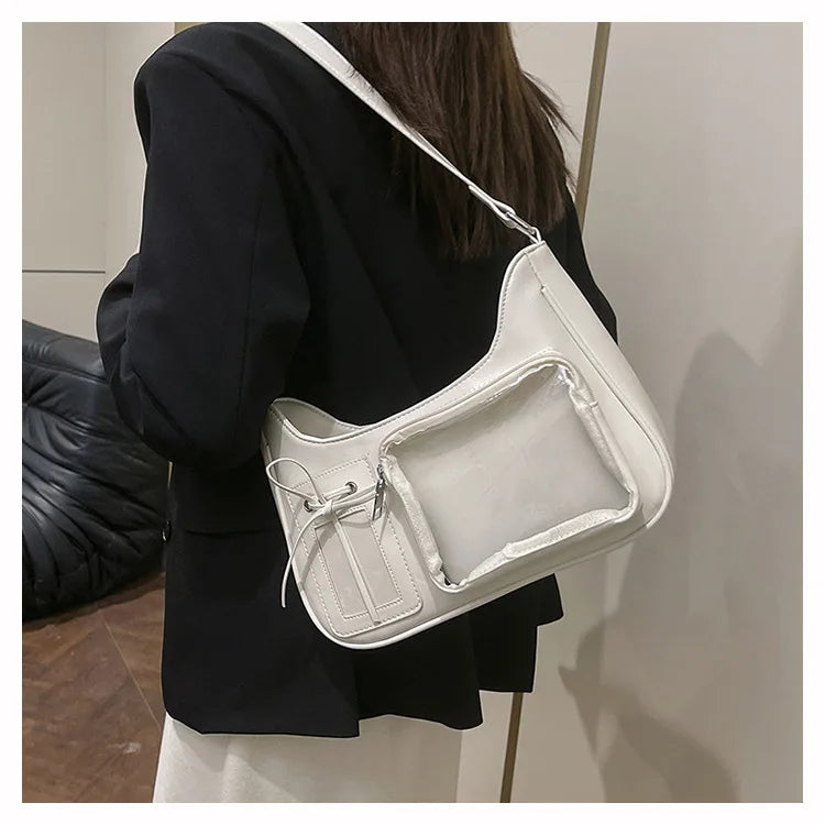 Sac à bandoulière transparent pour femme, sac à main preppy pour femme, sac à bandoulière scolaire, sac à main pour femme, designer japonais, Y2K, lancé Harajuku, coréen, Ita
