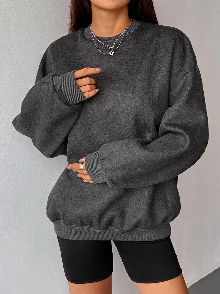 Pull femme hiver nouveau Streetwear mode solide manches longues haut col rond décontracté mince dame polyvalent à capuche tricoté vêtements