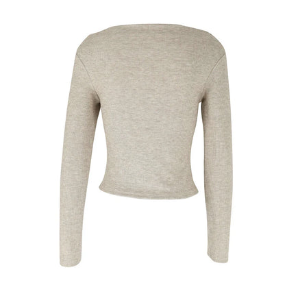 T-shirt femme automne nouveau Streetwear mode manches longues plis décontracté mince t-shirts solide Sexy épaules nues élégant femme T-shirt