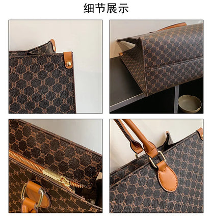 Sacs pour femmes de grande capacité en Europe et aux états-unis, sac à bandoulière rétro lettres classiques, sacs à main de banlieue en PU pour femmes