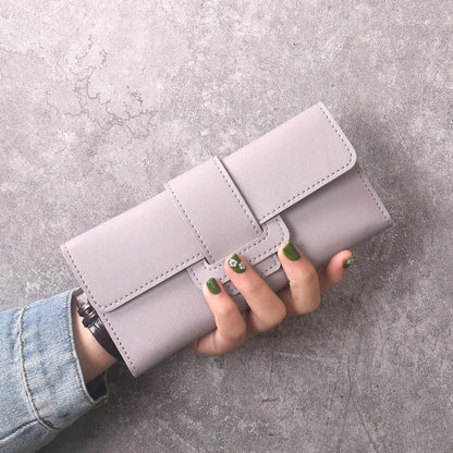 Pochette longue d'un hectare pour femme, portefeuille multifonctionnel en PU, version coréenne, mode simple, nouveau, 2024