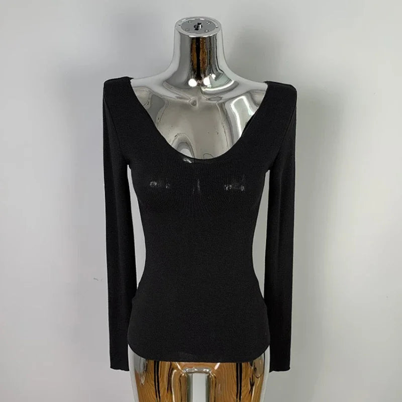 T-Shirt femmes basique décontracté 2025 été T-Shirt col rond Femme vêtements Sexy poitrine basse voir à travers doux mince hauts T-Shirt Femme