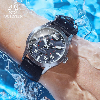 OCHSTIN hommes mode luxe mécanique automatique Date semaine montre couverture arrière transparente Design créatif avec cadran calendrier vert