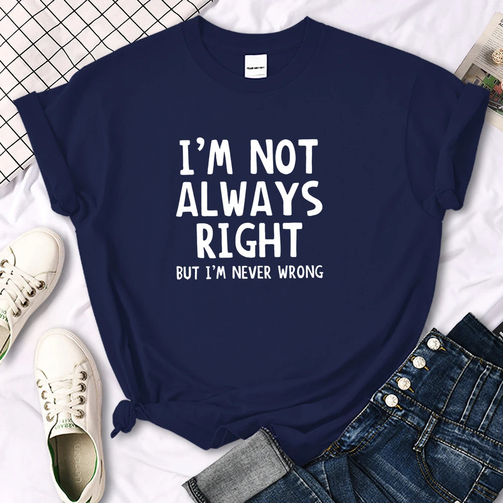 T-shirt col rond femme, estival et décontracté, cool et intéressant avec lettres imprimées