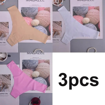 Ice InjUnderwear-Culottes sans couture pour femmes, slips taille basse, taille en V, entrejambe en coton respirant, sous-vêtements de sport à séchage rapide, 3 pièces