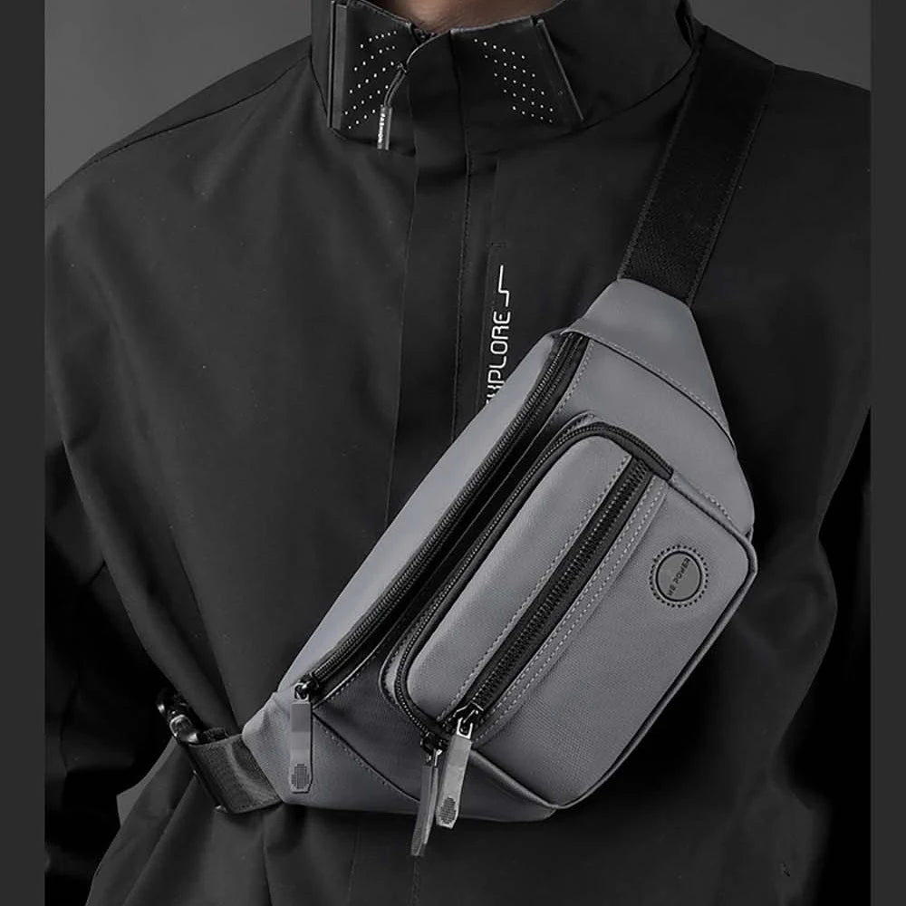 Hommes taille ceinture sac Fanny Pack multi-poches moto cavalier Sports de plein air escalade décontracté en Nylon mâle fronde poitrine Bum hanche sacs