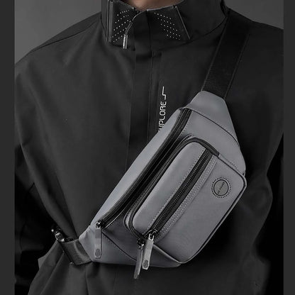 Hommes taille ceinture sac Fanny Pack multi-poches moto cavalier Sports de plein air escalade décontracté en Nylon mâle fronde poitrine Bum hanche sacs