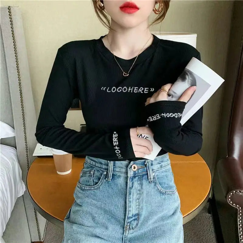 T-shirt Slim Emo pour Femme, Pull Élégant, Vêtements Esthétiques de Dessin Animé, Haut Confortable, Nouvelle Collection