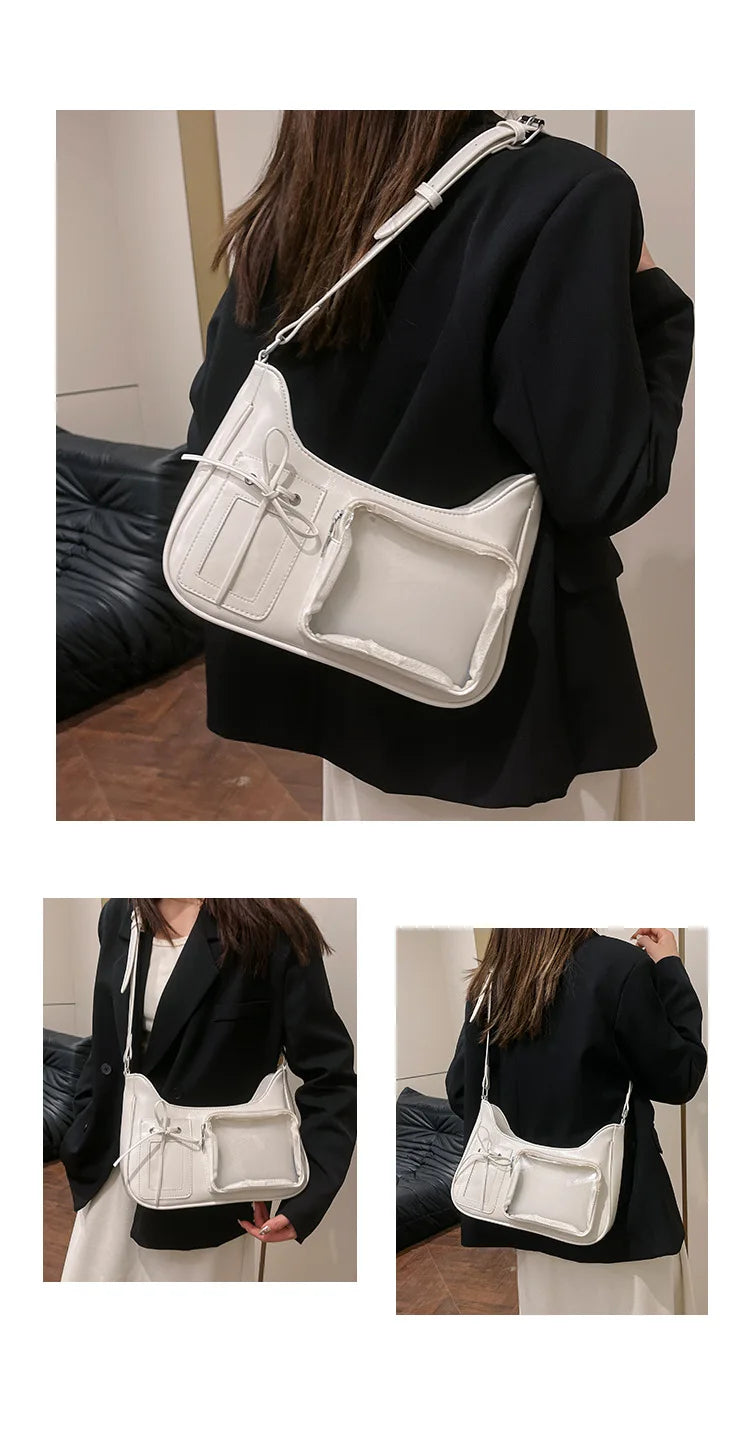 Sac à bandoulière transparent pour femme, sac à main preppy pour femme, sac à bandoulière scolaire, sac à main pour femme, designer japonais, Y2K, lancé Harajuku, coréen, Ita