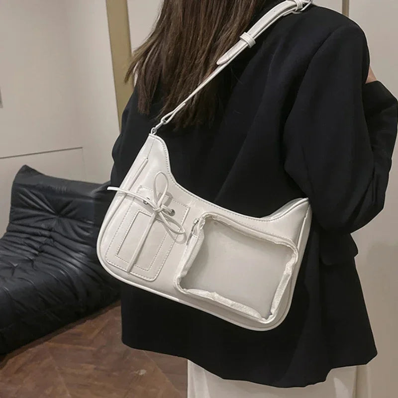 Sac à bandoulière transparent pour femme, sac à main preppy pour femme, sac à bandoulière scolaire, sac à main pour femme, designer japonais, Y2K, lancé Harajuku, coréen, Ita