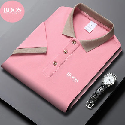 Polo d'été à manches courtes pour hommes, LOGO brodé, grande taille, T-shirt d'affaires en Nylon fin, respirant, de haute qualité