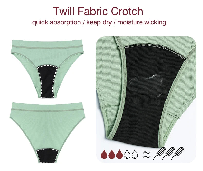 Sous-vêtements menstruels en coton, culotte menstruelle, taille haute, sous-vêtements absorbants pour femmes, sous-vêtements à flux abondant