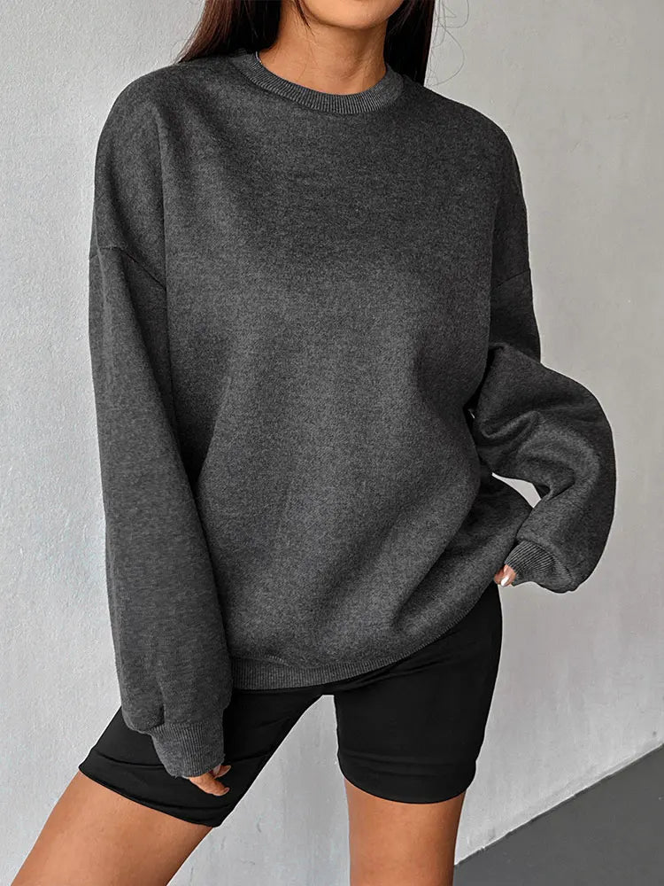 Pull femme hiver nouveau Streetwear mode solide manches longues haut col rond décontracté mince dame polyvalent à capuche tricoté vêtements